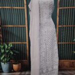 Allover Chikankari and Mukaish Anarkali with Dupatta (Baby Pink)