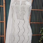 Heavy Mukaish Work Kurta and Dupatta Set (White)