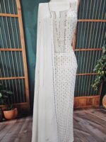 Heavy Mukaish Work Kurta and Dupatta Set (White) - Image 3