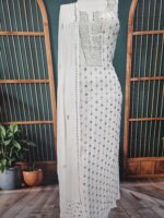 Heavy Mukaish Work Kurta and Dupatta Set (White)