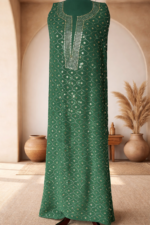 Heavy Mukaish Work Kurta and Dupatta Set (Green) - Image 3