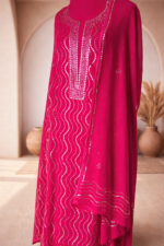 Heavy Mukaish Work Kurta and Dupatta Set (Pink)