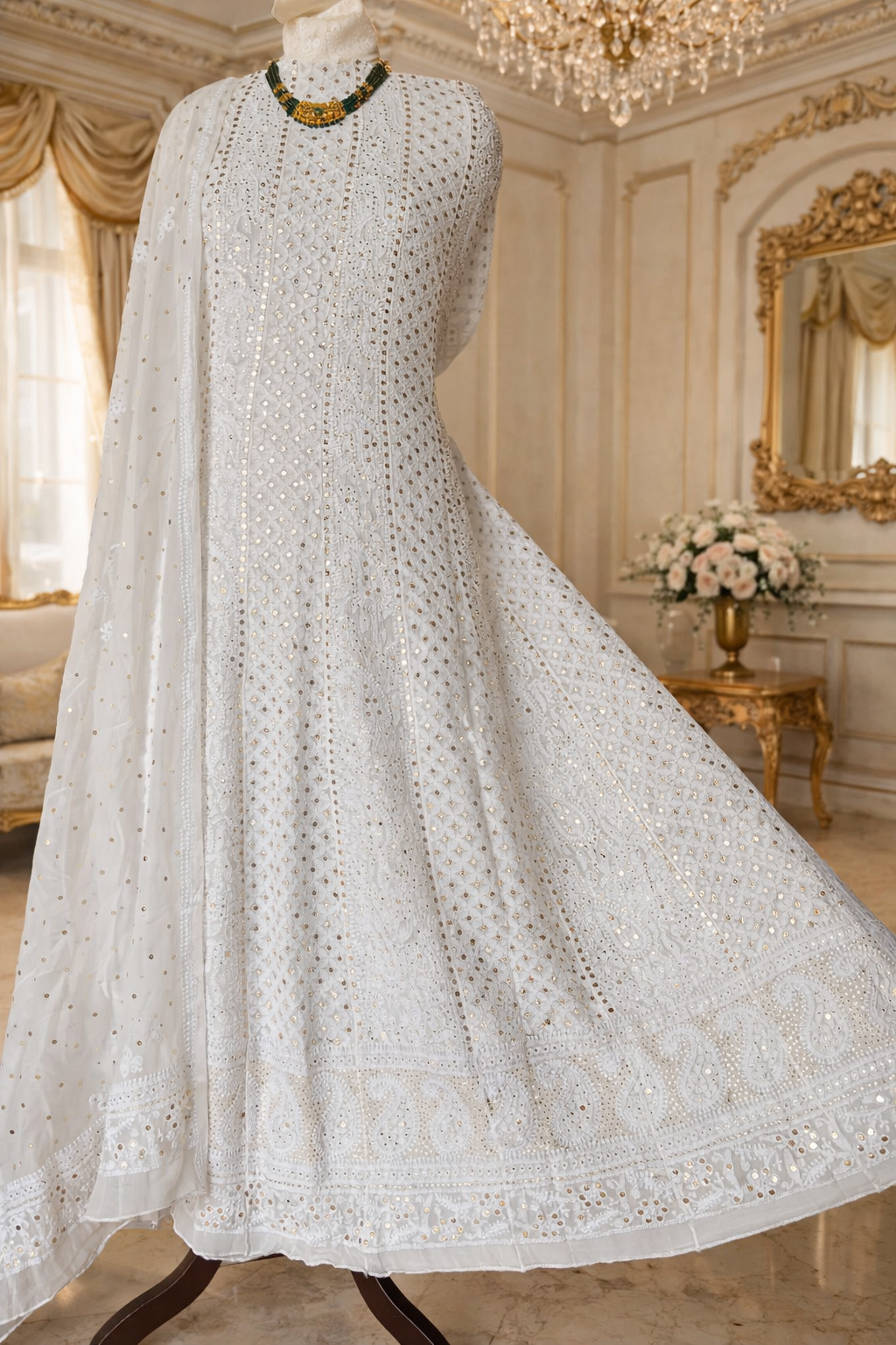 ChatGPT Image Jan 26, 2026, 05_35_24 PM Allover Chikankari and Mukaish Anarkali with Dupatta (Cream) - Image 1