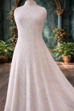 Chikankari with Cut Dana Pearl Anarkali with Dupatta (Off White) - Image 3